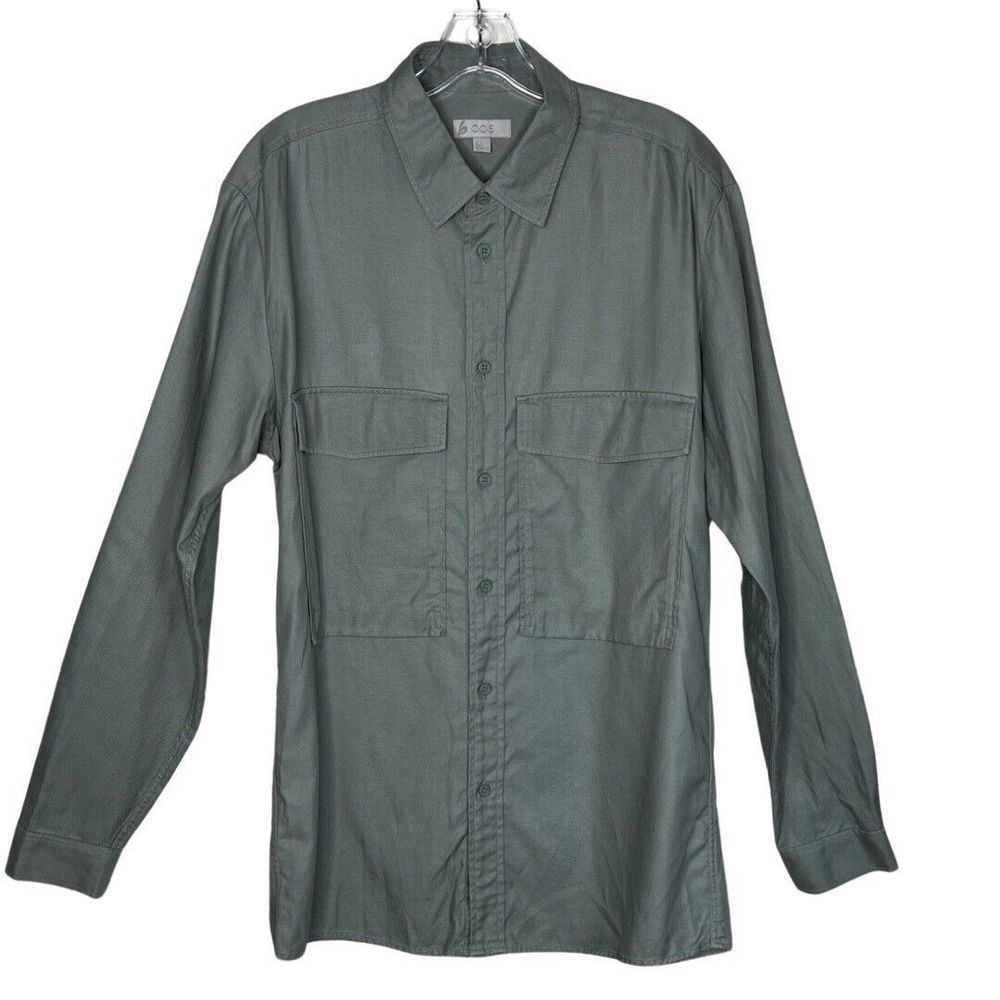 COS Shirt Mens Small Khaki Green Patch Pocket Gorpcore Classic Heritage Utility